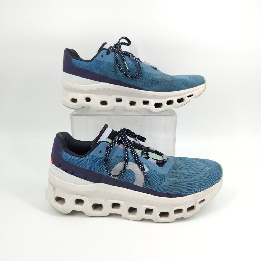 On Cloudmonster Shoes Womens Size 9.5 Blue Athletic Running Walking